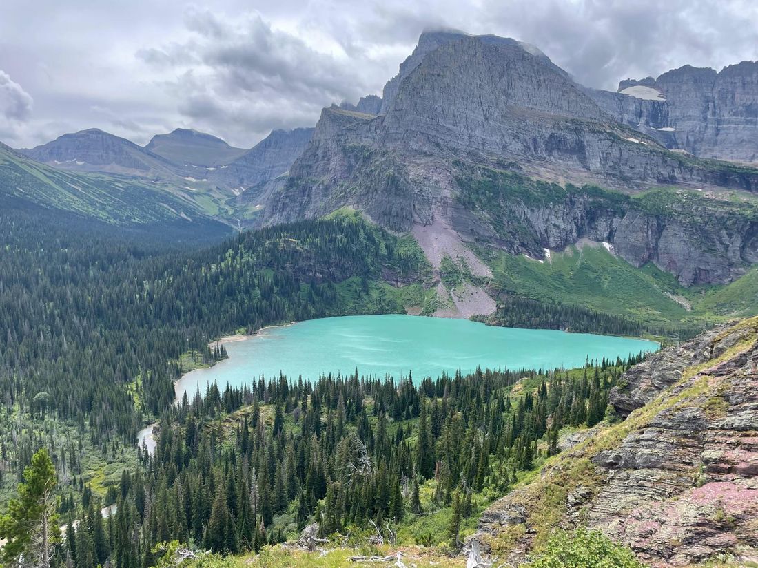 Turquoise glacial lake